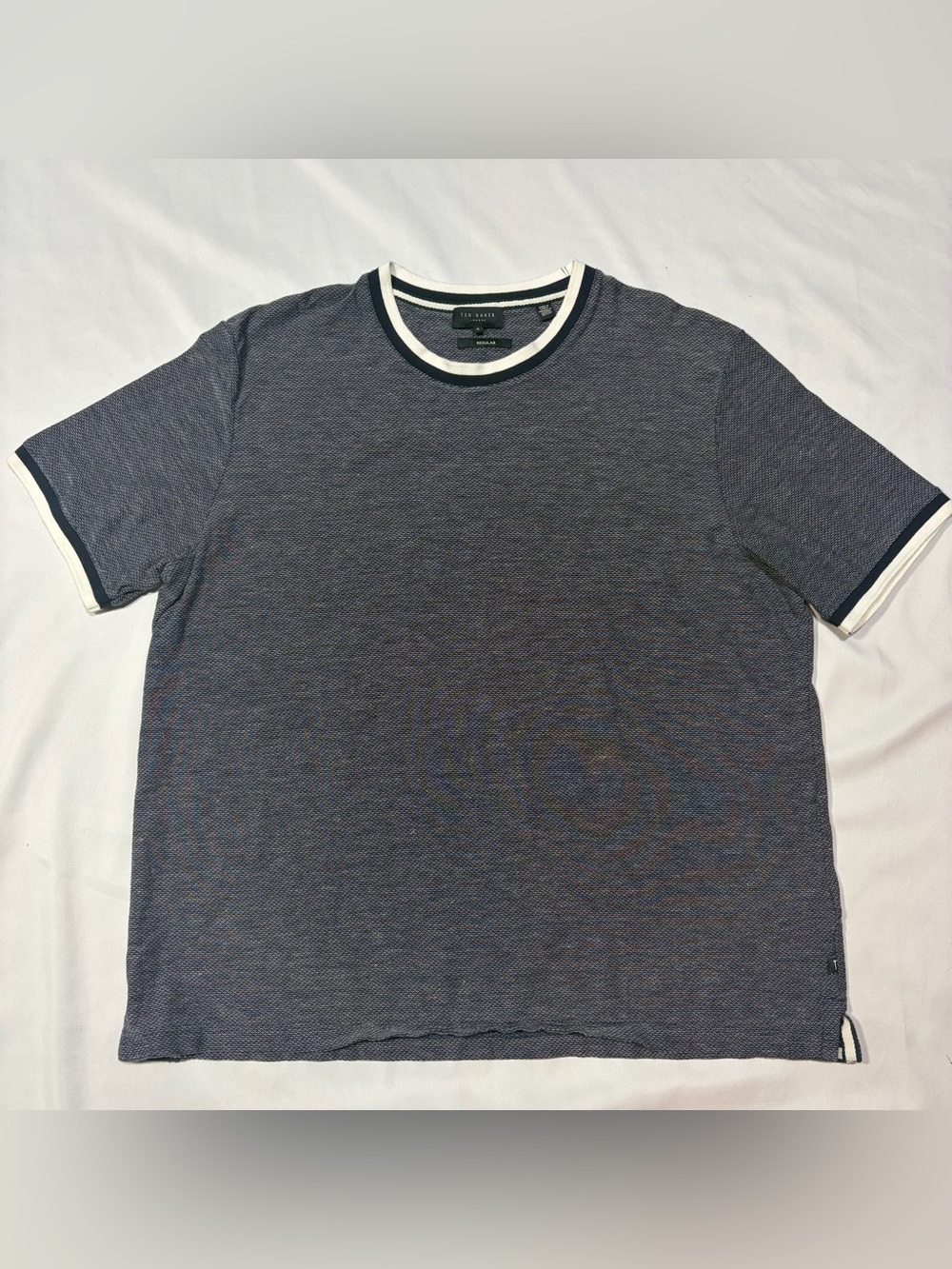 Ted Baker London Textured Cotton Short Sleeve Shirt Men’s Dark Gray